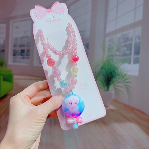 Girls Necklace Children's Luminous Jewelry Toy Accessories Elsa Jewelry Frozen Star Rabbit Cat Jewelry Set