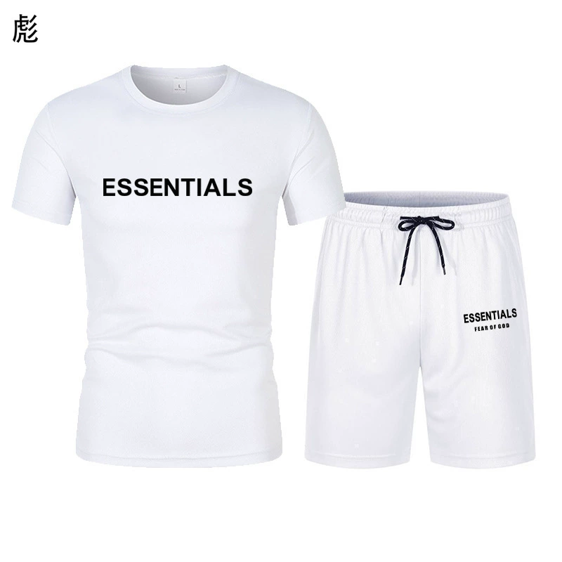 ESSENTIALS двойная нить FEAR OF GOD новый летний сетчатый костюм с короткими рукавами + шорты мужской свободный чехол