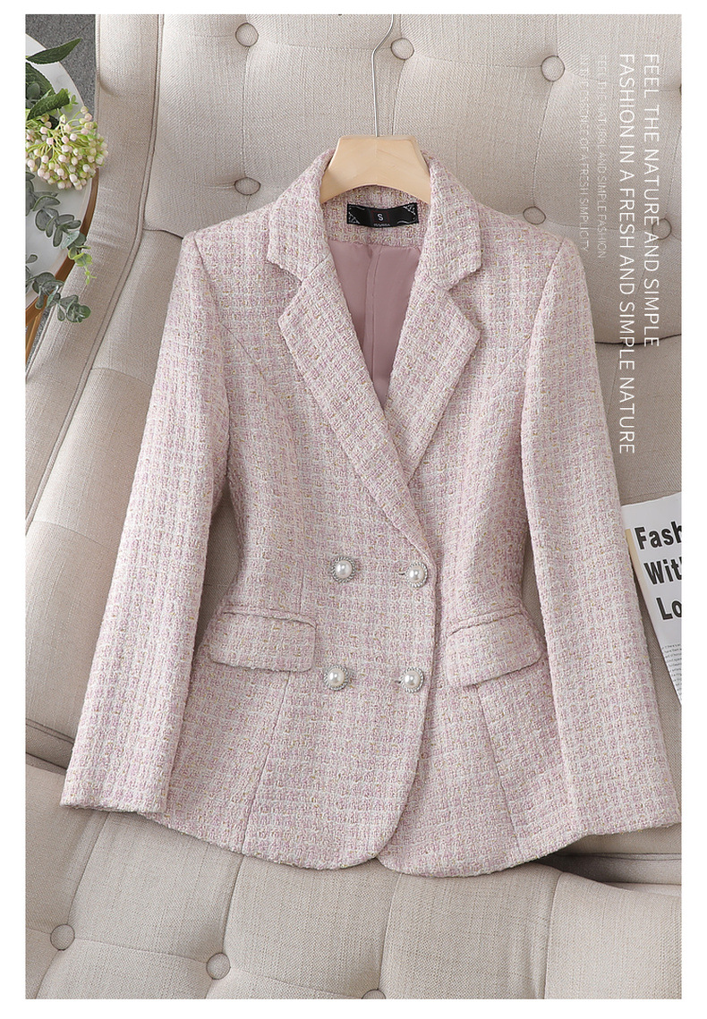 Abbigliamento da donna giacca da abito in tweed per donna 2024 autunno nuovo stile da donna di alta qualità stile dea piccolo abito_voghion.com