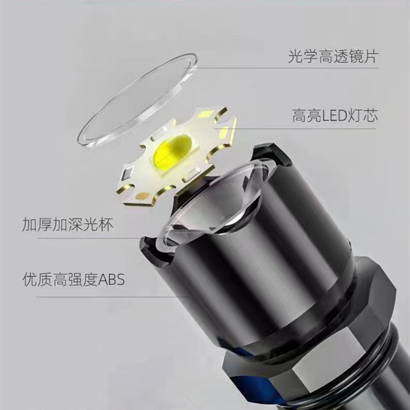 クロスボーダー LED 強力な光懐中電灯 USB 充電式ミニ照明ポータブル超高輝度ポケット長距離屋外懐中電灯|undefined