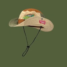 HOIIYOYO小众搞怪贴布牛仔帽个性百搭可爱渔夫帽春夏季户外遮阳帽