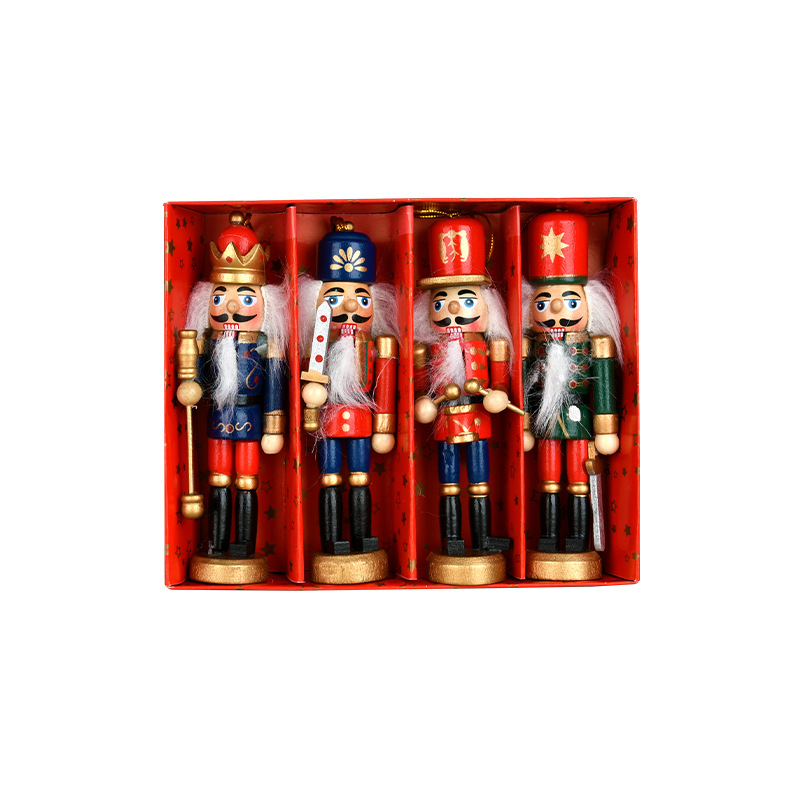 Cascanueces europeos decoración de la habitación del soldado juguete de madera títeres pequeños adornos de Navidad regalos colgantes