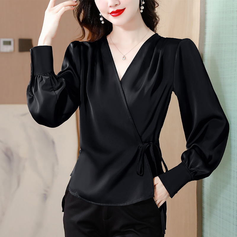 Spring fashionable elegant base body-friendly shirt
