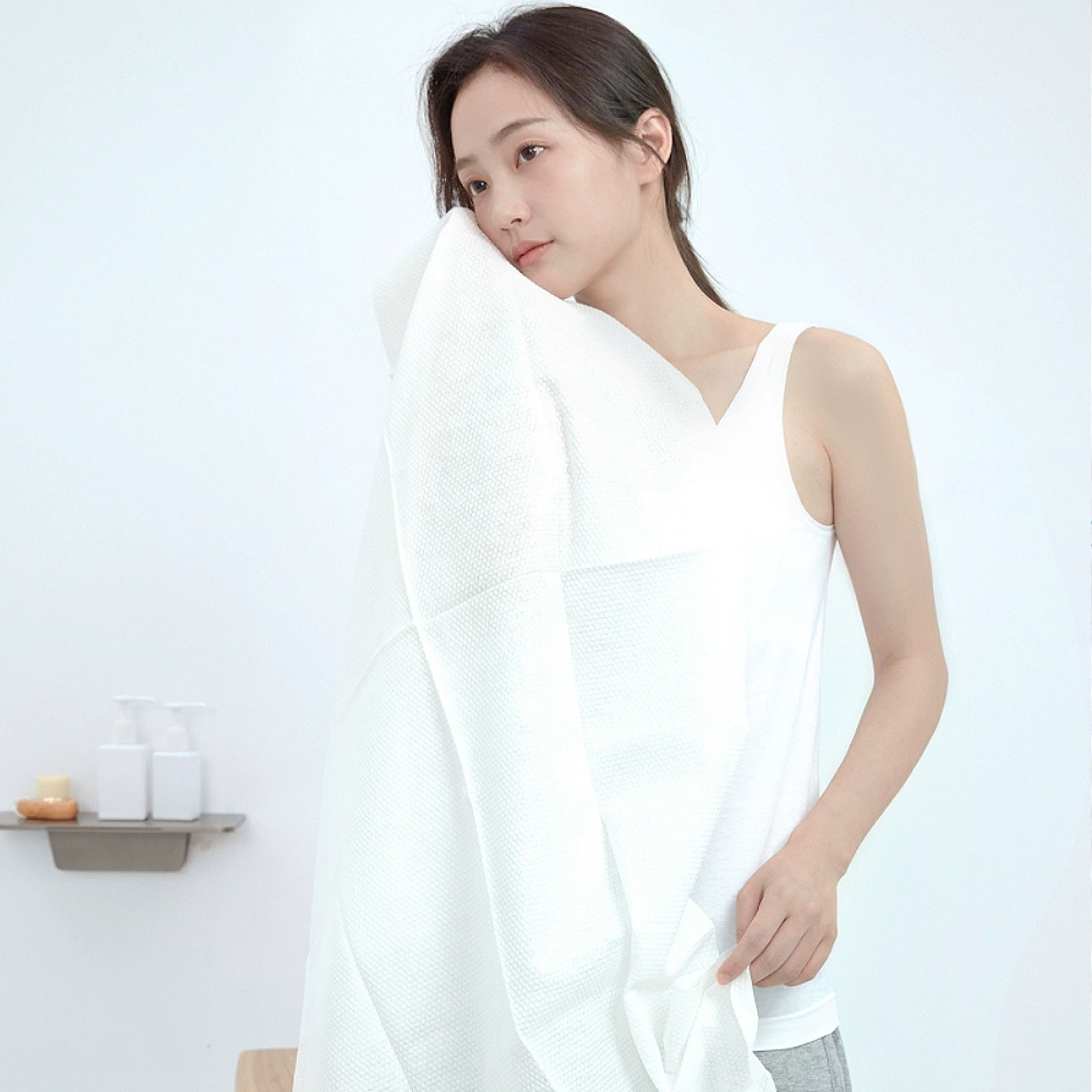 三利 Handheld disposable cotton bath towel for traveling, increased thickness