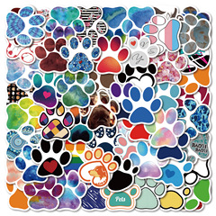 60 pieces of new cross-border dog paw print sticker tape for luggage, helmet, photo album, personalized decoration stickers