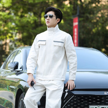 白色电焊服焊工服加厚劳保工作服长袖棉套装男工厂车间工阻燃