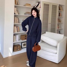 韩系设计感超火卫衣套装女秋季2025新款爆款减龄休闲阔腿裤两件套