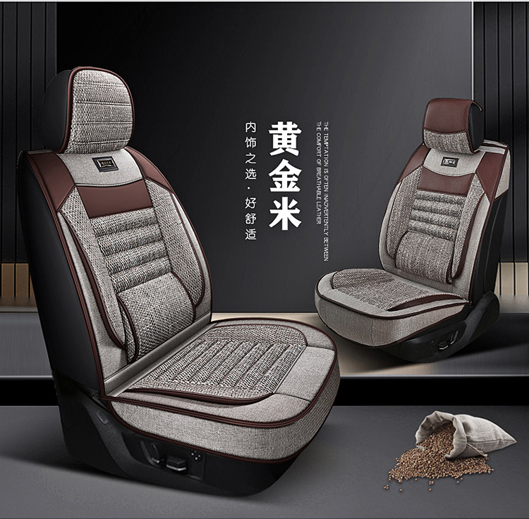 Wholesale All-Inclusive Car Seat Covers, Universal for All Seasons, Anti-Linen Fabric, Full Set of Breathable Car Seat Cushion Covers