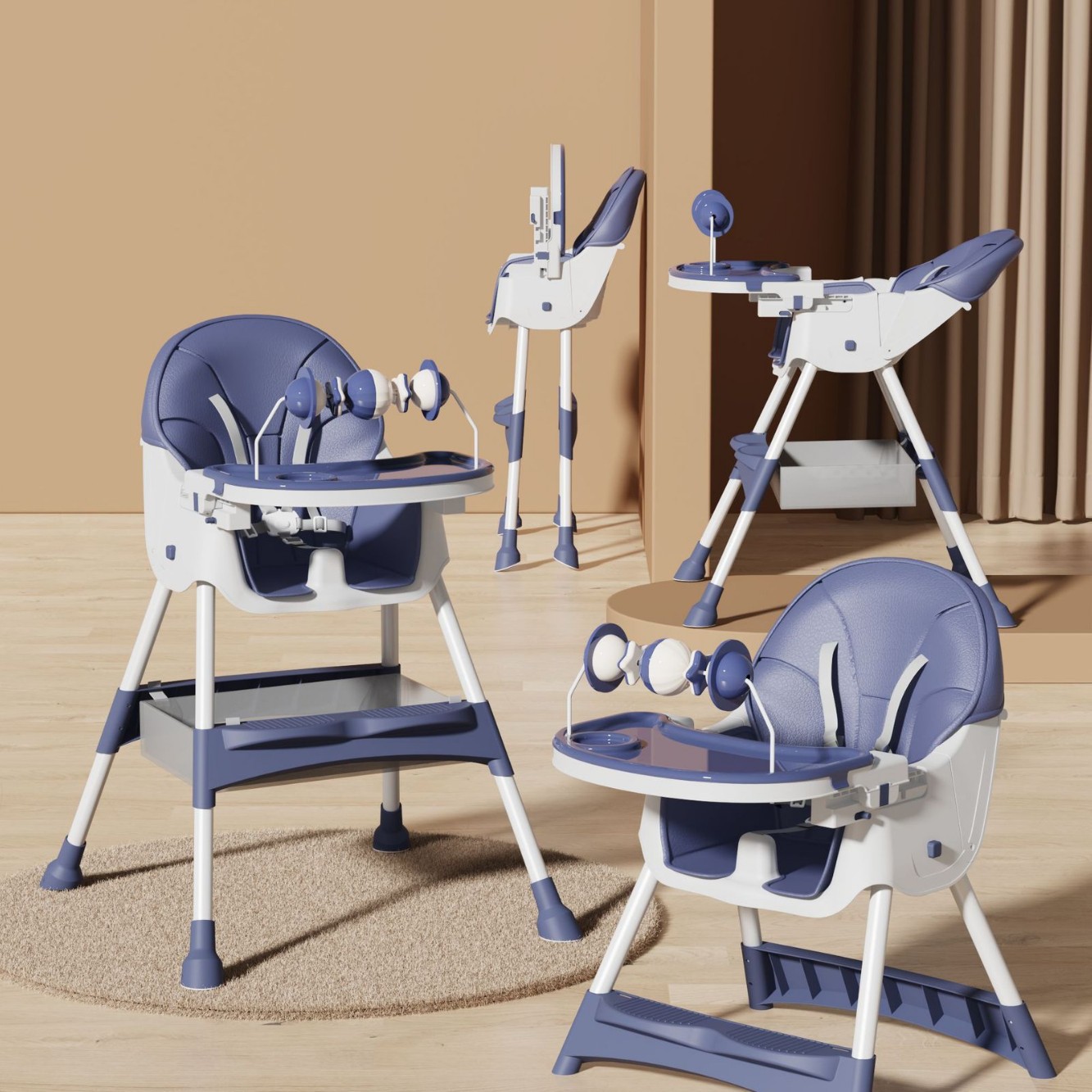 Silla de comedor para bebés, silla plegable multifuncional para bebés, mesa de comedor para bebés portátil, asiento para niños