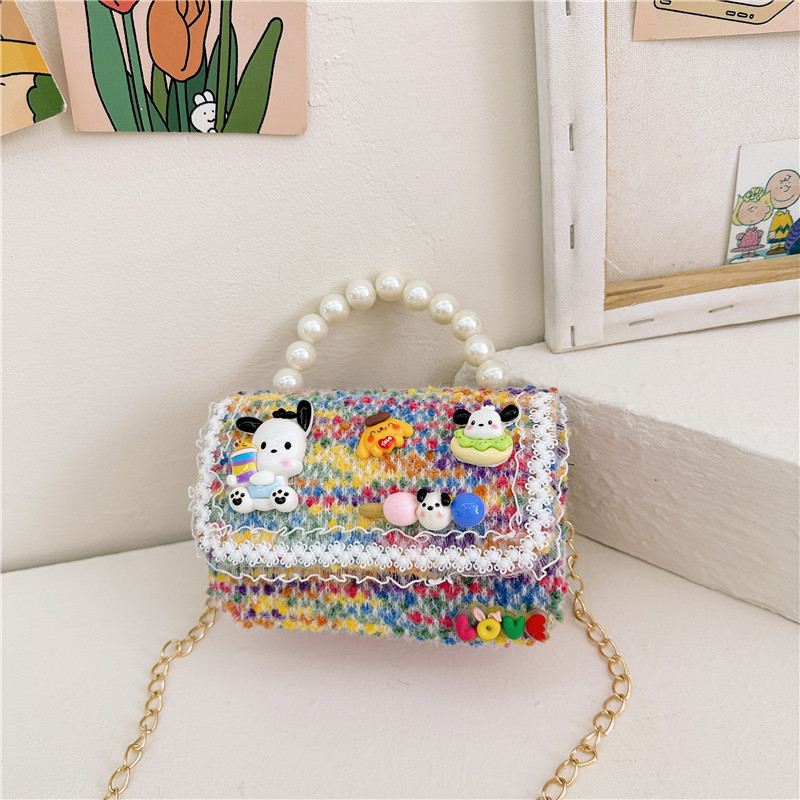 Moda Chanel estilo del todo-fósforo de los niños bolsa de moda de las mujeres de la Tela Escocesa pequeña bolsa cuadrada simple de dibujos animados bebé accesorios bolso bolsa