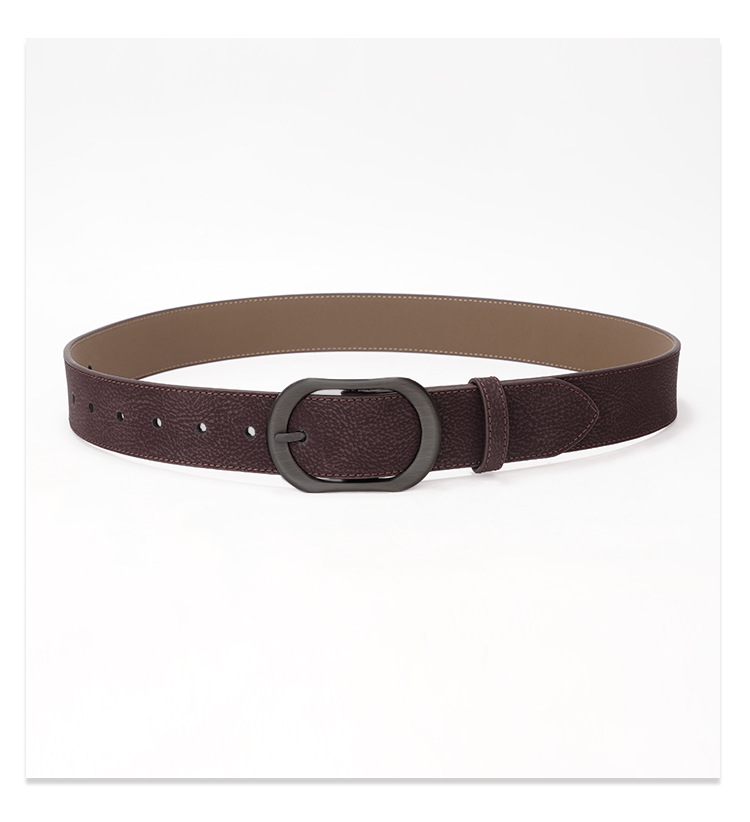 Neue Anzughose aus echtem Leder, schlichte Dornschließe, vielseitiger Gürtel aus Rindsleder für Damen_voghion.com