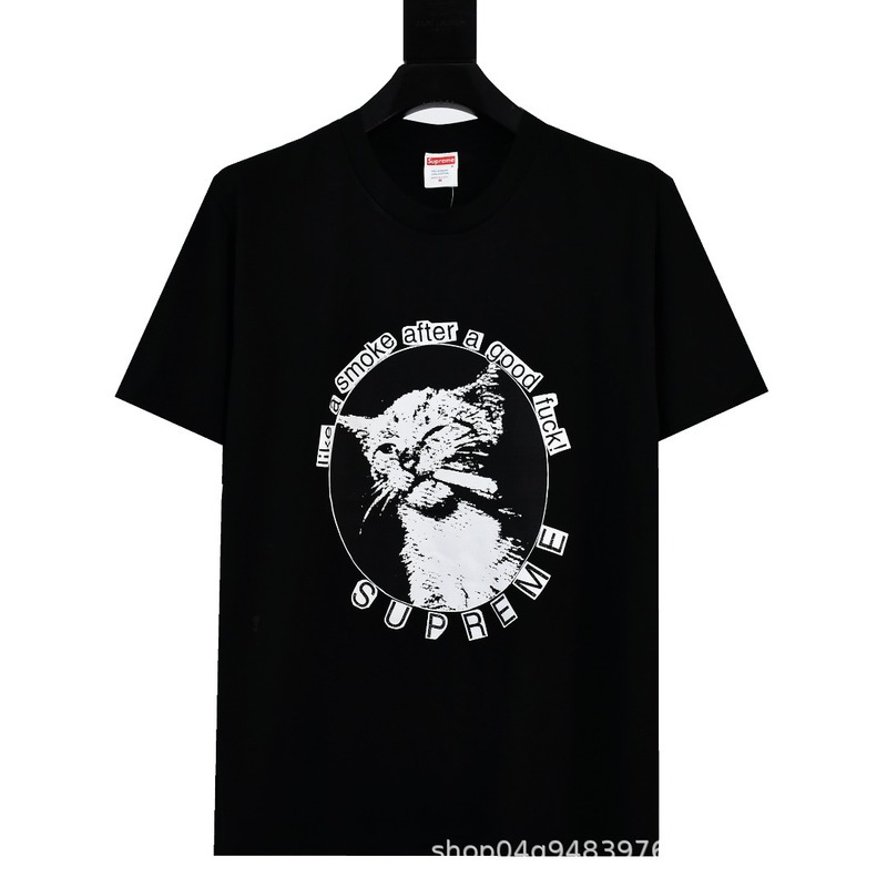 ヘビーウェイトクロスボーダー アメリカンファッション Supreme レタープリント Tシャツ BOX ラウンドネック 半袖 メンズ レディース ゆったり カジュアル Tシャツ 男女兼用|undefined