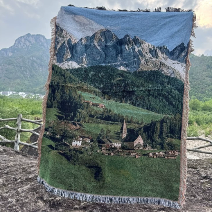 Декоративный гобелен-плед Alps, настенный, 80×100–130×160 см с кистями
