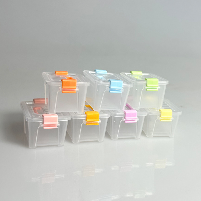 Dollhouse Transparent Storage Box, Organizing Box, Plastic Box with Lid, Small Portable Storage Box