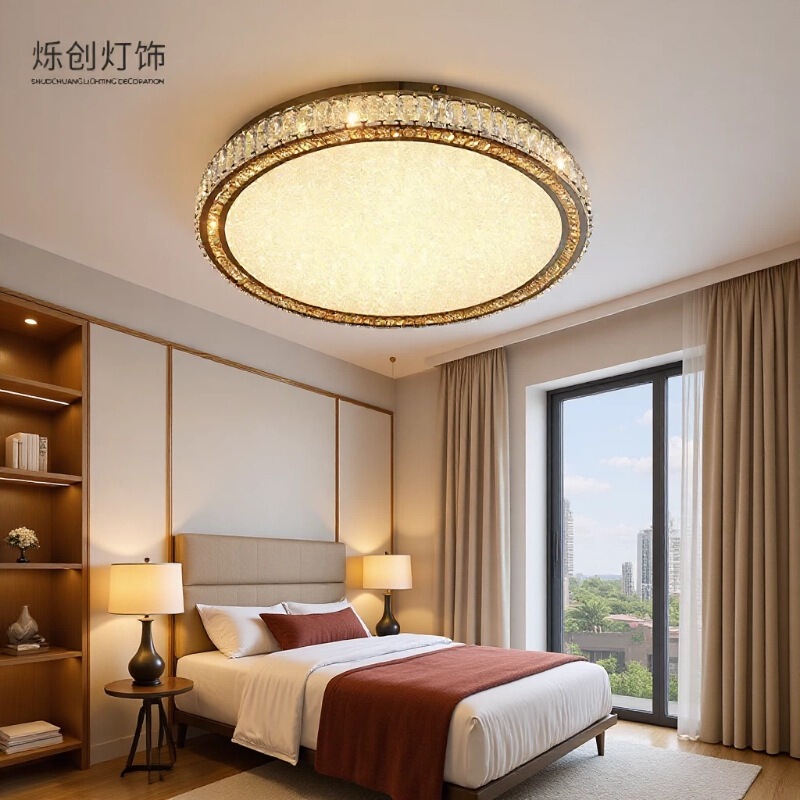Living Room Lamp Light Luxury Crystal Lamp Master Bedroom Ceiling Lamp Nordic New Modern Minimalist Restaurant Lamp Smart