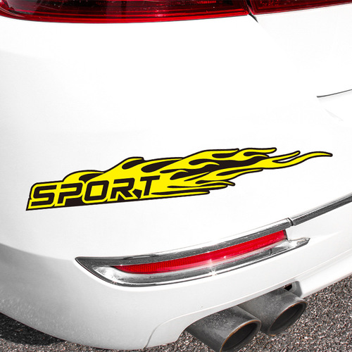 Car stickers to cover scratches, creative and personalized car body latte sports flame car stickers bumper scratch decorative stickers