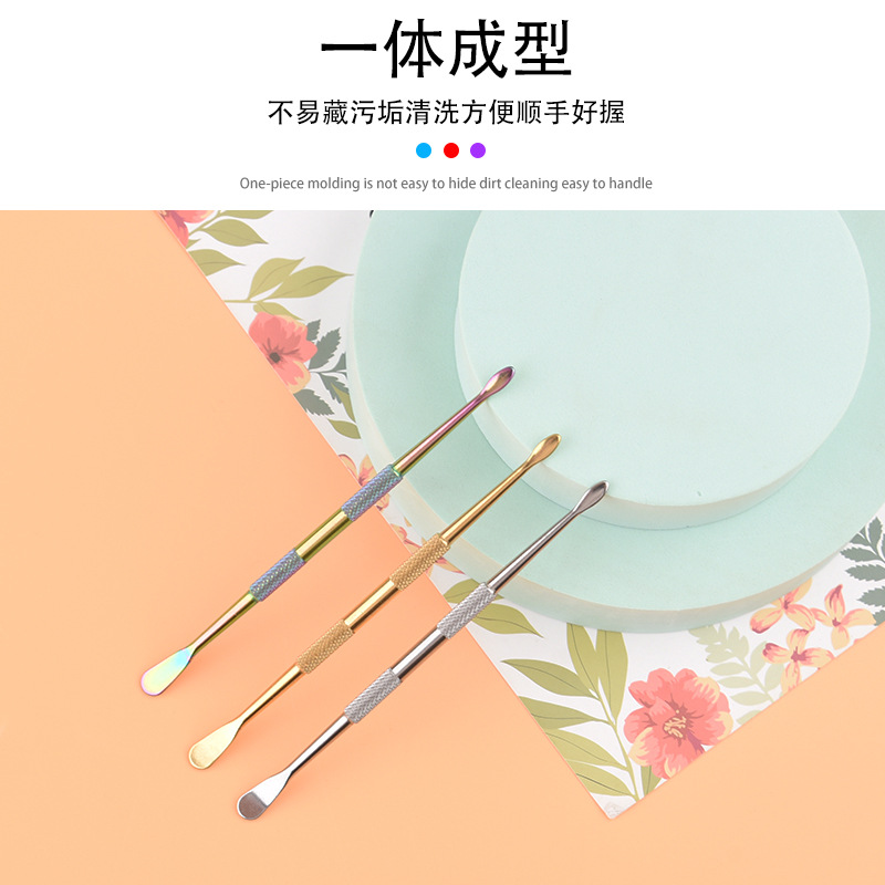 工厂批发不锈钢双头去除甲油胶钢推美甲店指甲推卸甲刨头美甲钢推