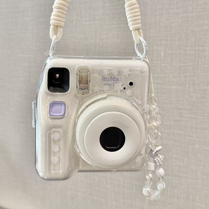 White butterfly lanyard is suitable for miniSE transparent case, instax crystal case, and polaroid hard shell camera protective case