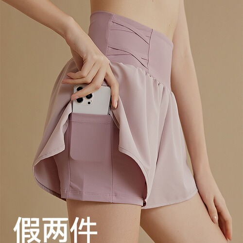 High-waisted non-showing sports shorts for women, 2024 summer, quick-drying, slimming, breathable, running, yoga, training, and fitness three-quarter pants