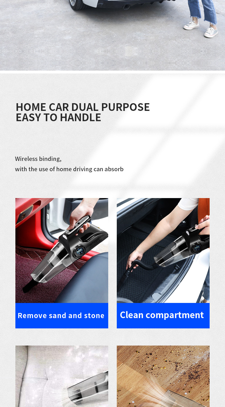 Car Vacuum Cleaner, Air Pump, Multifunctional Four-In-One Car Wireless Handheld, Home Wireless Portable