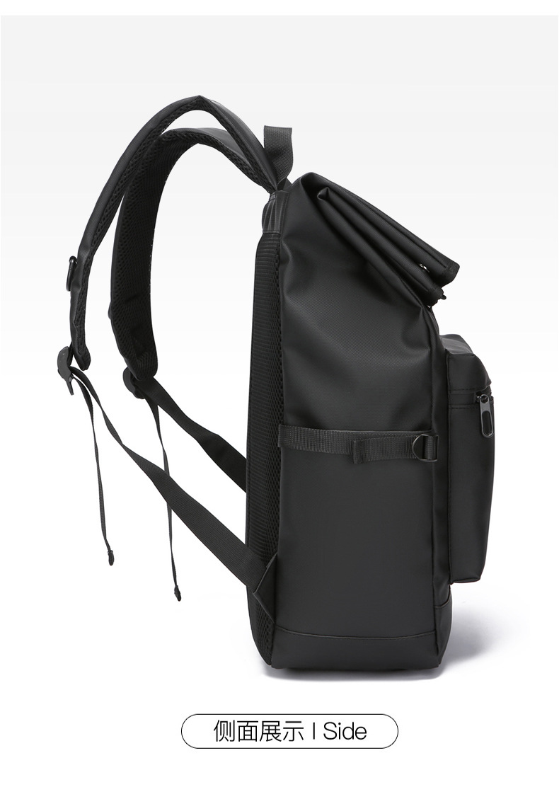 Cross-border simple and large-capacity backpack for men, high-end and stylish college student schoolbag, fashionable and casual business travel backpack undefined
