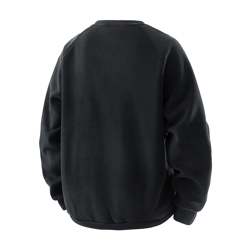 Autumn Winter Fleece Sweatshirt Men, Trendy Brand New Versatile Thickened Pullover Base Shirt For Men_voghion.com