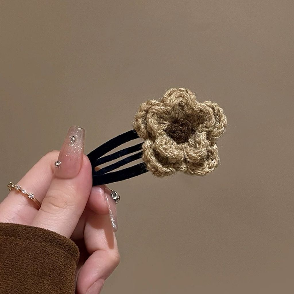 Clip de cabello de flor de leopardo para mujeres clip de cabello de alto nivel frente clip de frangeo 2025 nuevo clip lateral clip de cabello toque