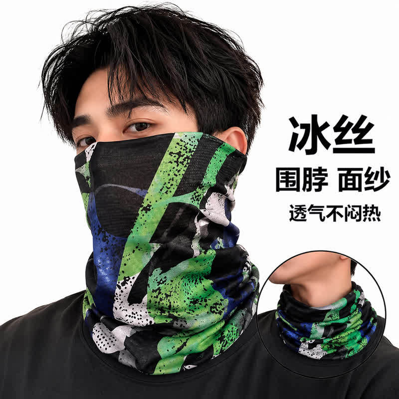 Cross-Border Thin Sun Protection Mask, Ice Silk Breathable Cooling Neck Gaiter, Outdoor Marathon Trail Running Headscarf, Windproof