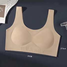 102#粉底液学生无痕内衣固定杯垫内衣果冻无钢圈透气背心隐形文胸