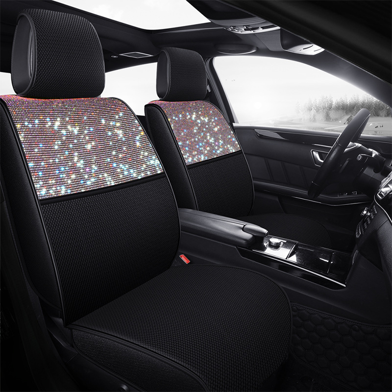 new pattern automobile Seat cushion lady ventilation Four seasons currency Mesh cloth Plush fashion With drill surround Car cushion