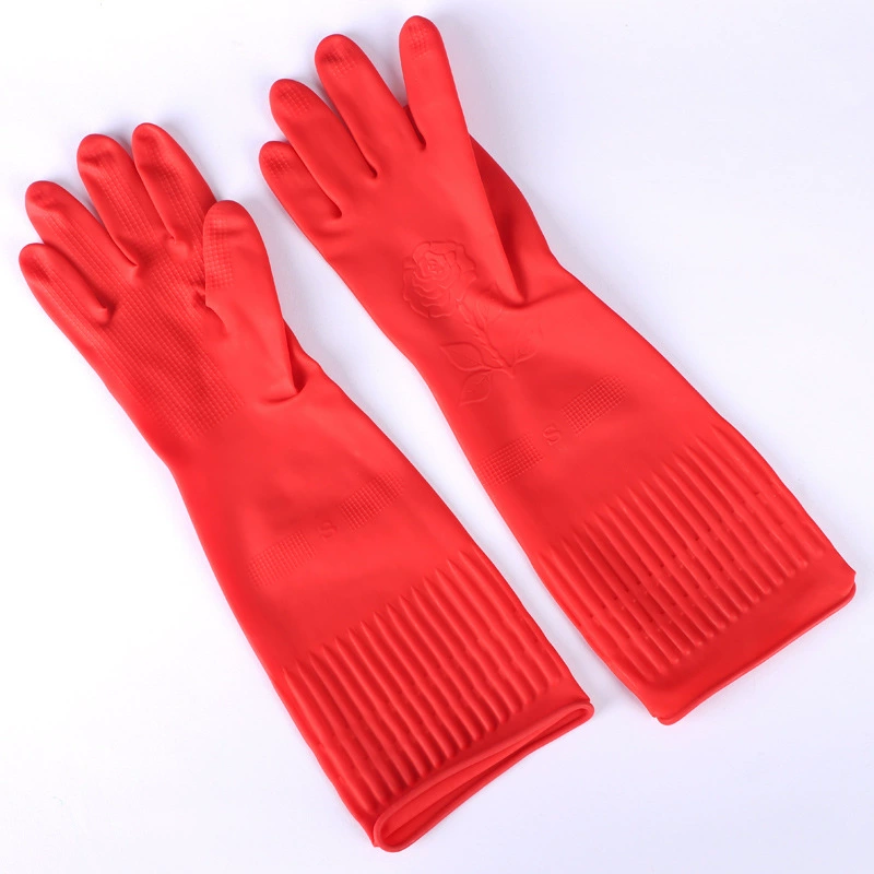 Long rubber soft non-slip acid-base gloves