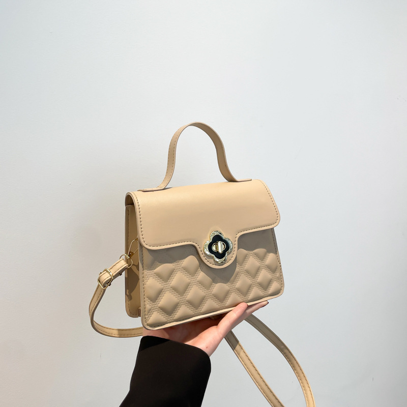 Temperamento de la textura de la bolsa de hombro de bloqueo de la mujer bolso de diamante 2024 otoño y invierno nuevo estilo coreano bolso cuadrado