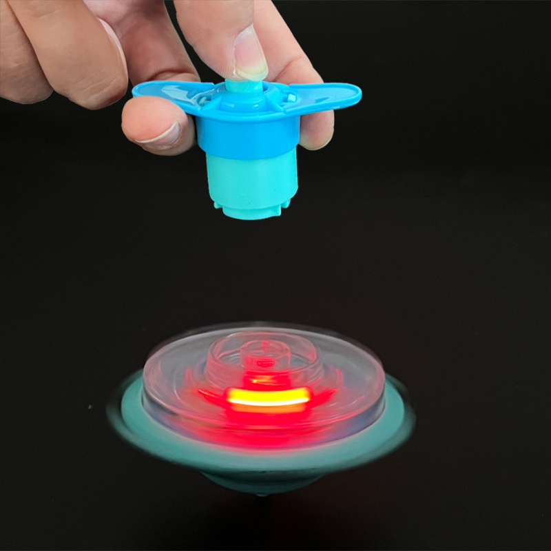Colorido giroscopio flash luminoso eyección giroscopio juguetes jardín de infantes para niños