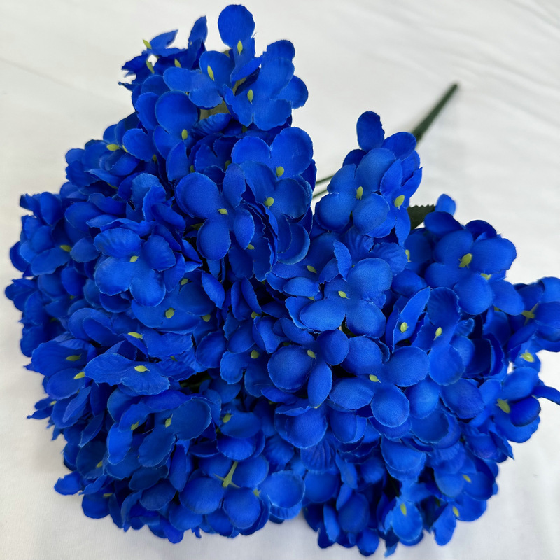 5頭の梅宇のアジサイのシミュレーションの花の単枝の大きいアジサイの結婚式場は装飾の花の列を飾って毛布の造花を磨いています。|undefined