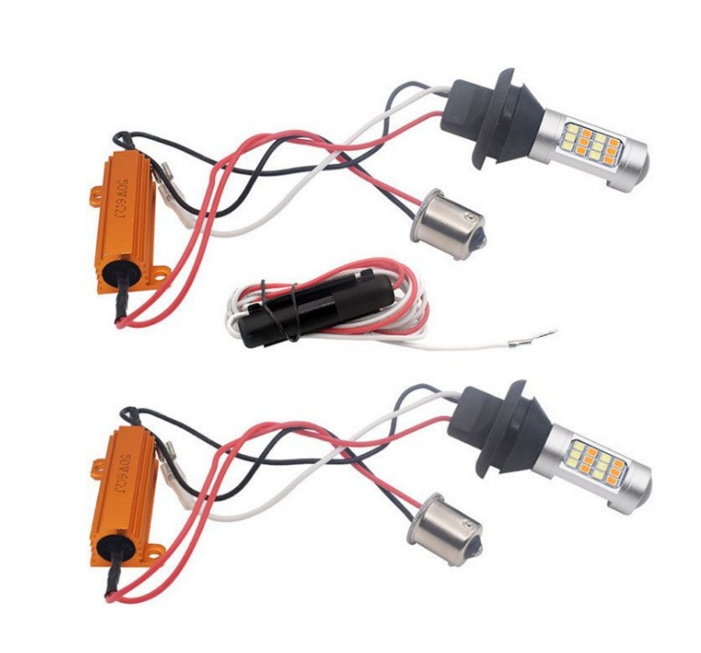 1156 2835 42 light two-color turn signal car LED white yellow decoding BA15S daytime running light 7440 T20