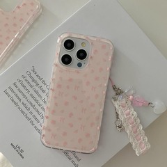 Ins風清新小砕花チェーンはiphone15 pro maxアップル16携帯ケース14少女モデル13を適用している