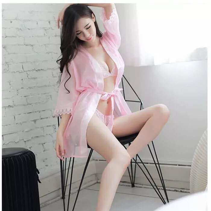 Ask Night Women Plus Size Set Tulle Emotional Lace Sleepwear Bathrobe Erotic Lingerie Three Point Open Crotch Underpants Ask Night Women Plus Size Set Tulle Emotional Lace Sleepwear Bathrobe Erotic Lingerie Three Point Open Crotch Underpants