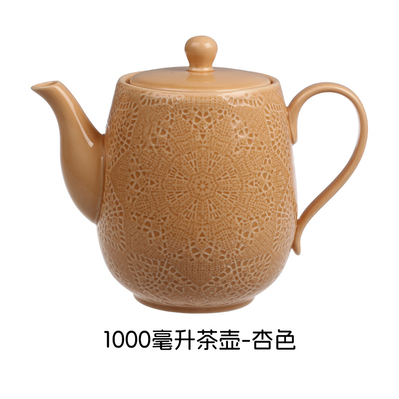 Relieve suave y fácil de limpiar estilo nórdico minimalista elegante romántico encaje cubiertos de cerámica set