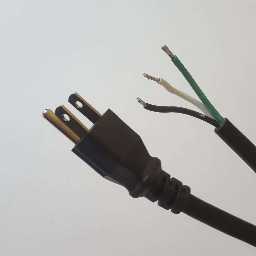 美式插头线 美标单头电源线美规1.0mm台湾墨西哥电动机器大功率线