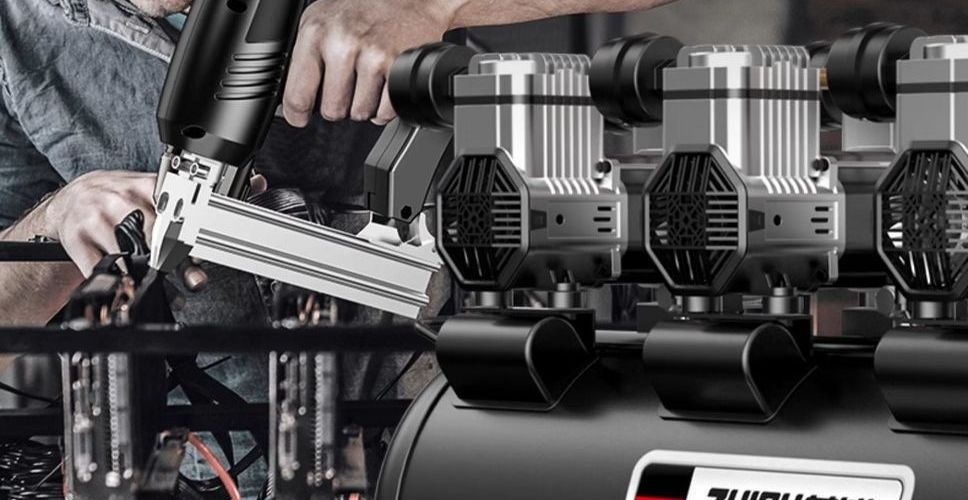 Small 220v air compressor, oil-free, low-noise, industrial-grade, woodworking, high-pressure, cross-border