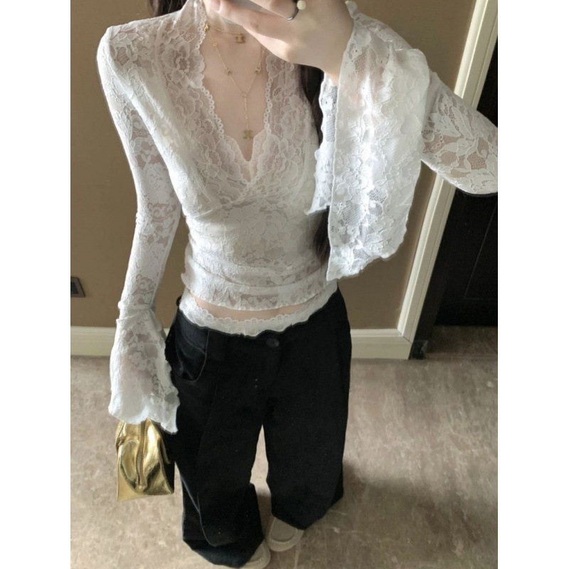 Sexy white autumn base body-friendly long-sleeve