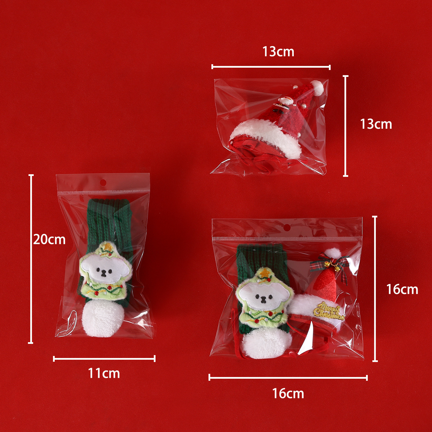 2024 bola de lana de mascota bufandas navideñas lana de punto rojo y verde dibujos animados para gatos y perros accesorios set de collares y sombreros image 6