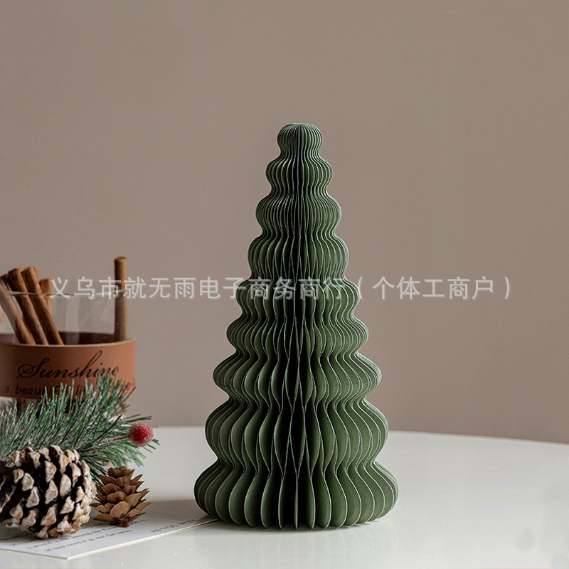 圣诞节装饰圣诞树摆件迷你圣诞树2025新款圣诞折纸装饰场景小道具|undefined
