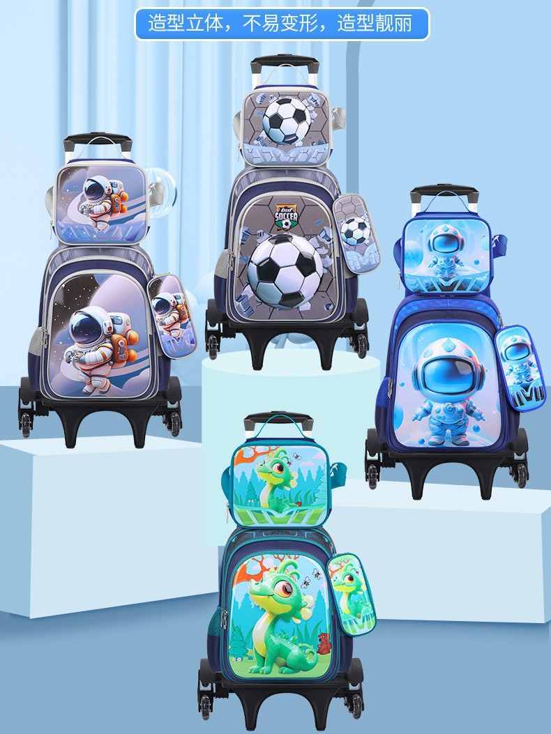 Nuevo tipo de bolsas de tirón de tres piezas de dibujos animados unicornio para niños mochila de espalda de gran capacidad para hombres