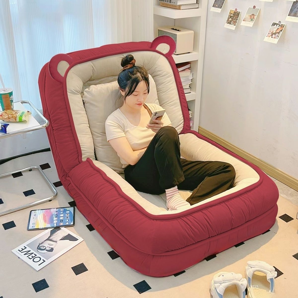 Human Sofa, Sofa Bed, Dog Bed, Foldable Lazy Bed for Bedroom, Single/Double Balcony Tatami, Trendy Room, Factory Wholesale