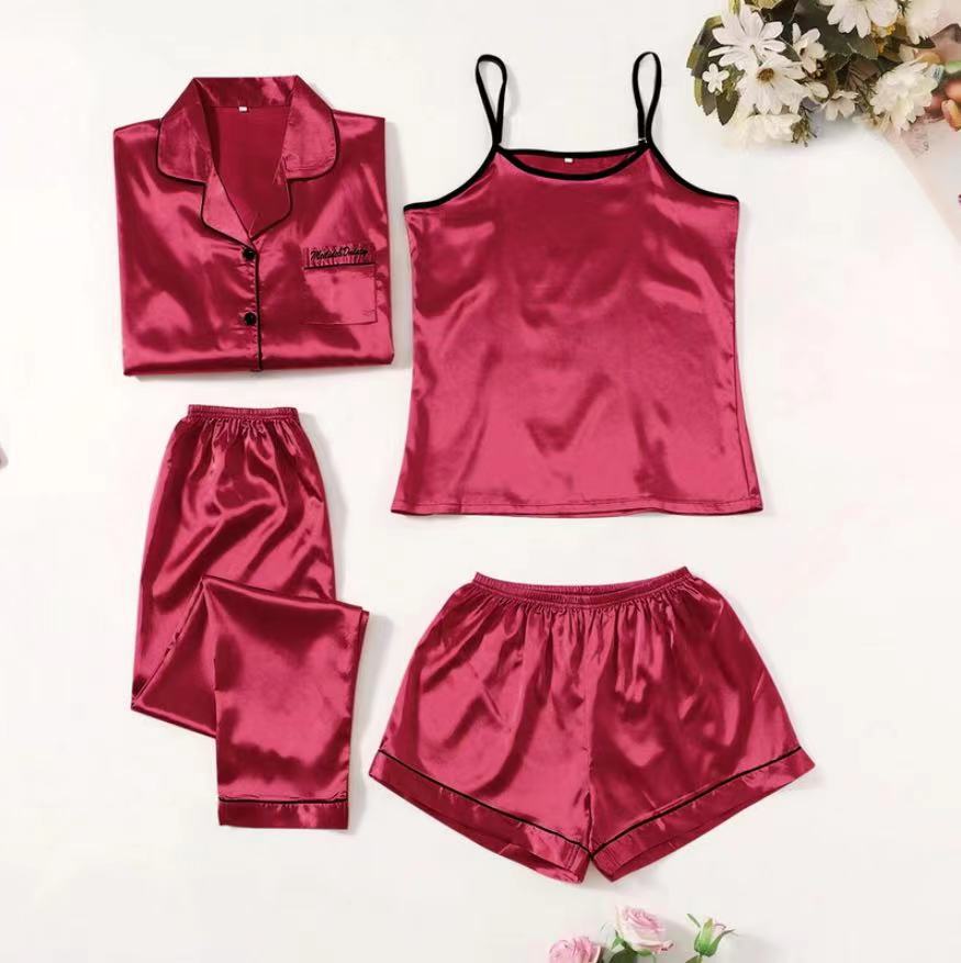 Home Daily Women's Casual Printing Polyester Satin Pants Sets Pajama Sets display picture 2