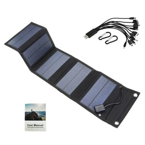 Folding Solar Panel Charger 12W, Portable 5V USB, Compact Foldable 700×185 mm
