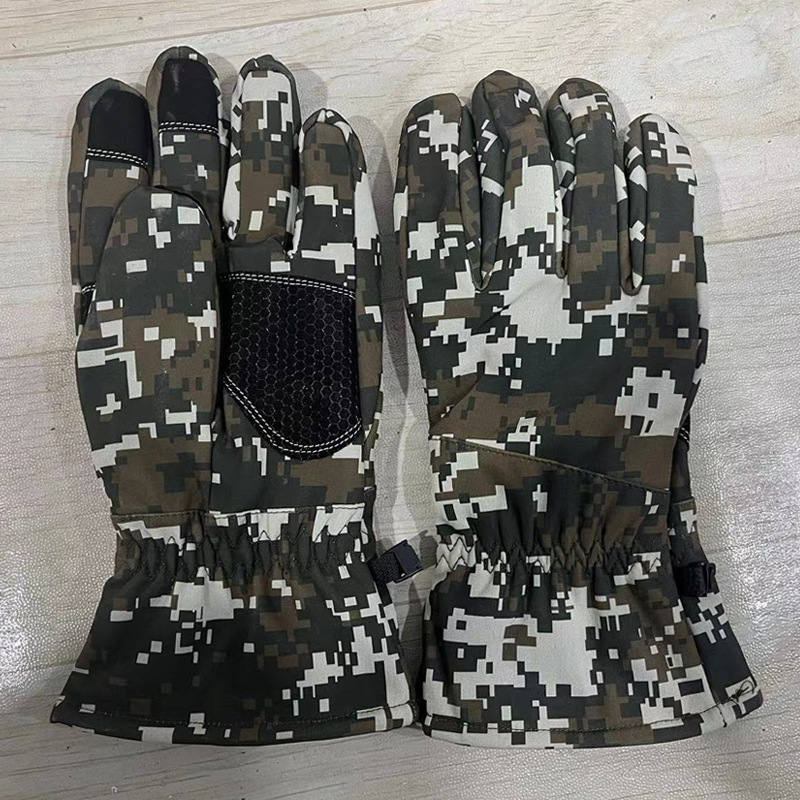 Guantes de esquí de algodón para hombres a prueba de viento y a prueba de frío con forro de lana engrosada pantalla táctil táctica invierno guantes cálidos