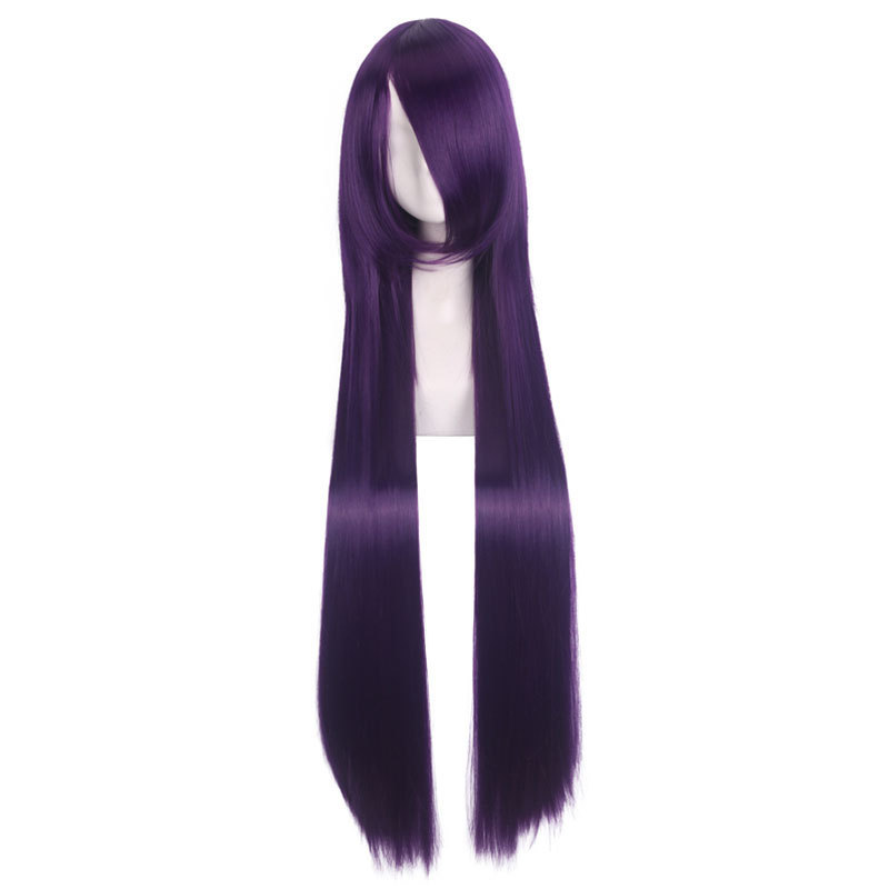 100cm Long Straight Universal Wig with Bangs for Cosplay, Available in Multiple Colors