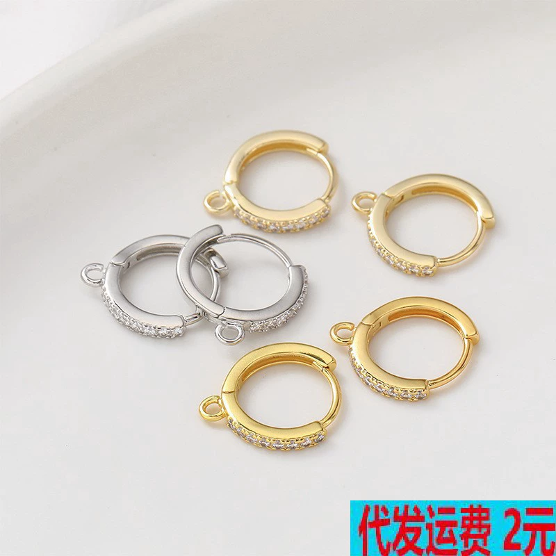 18-каратный золотой цвет с циркониным ушным крючком серьги подвесные пряжки можно открыть пряжку DIY ювелирные аксессуары для ушей
